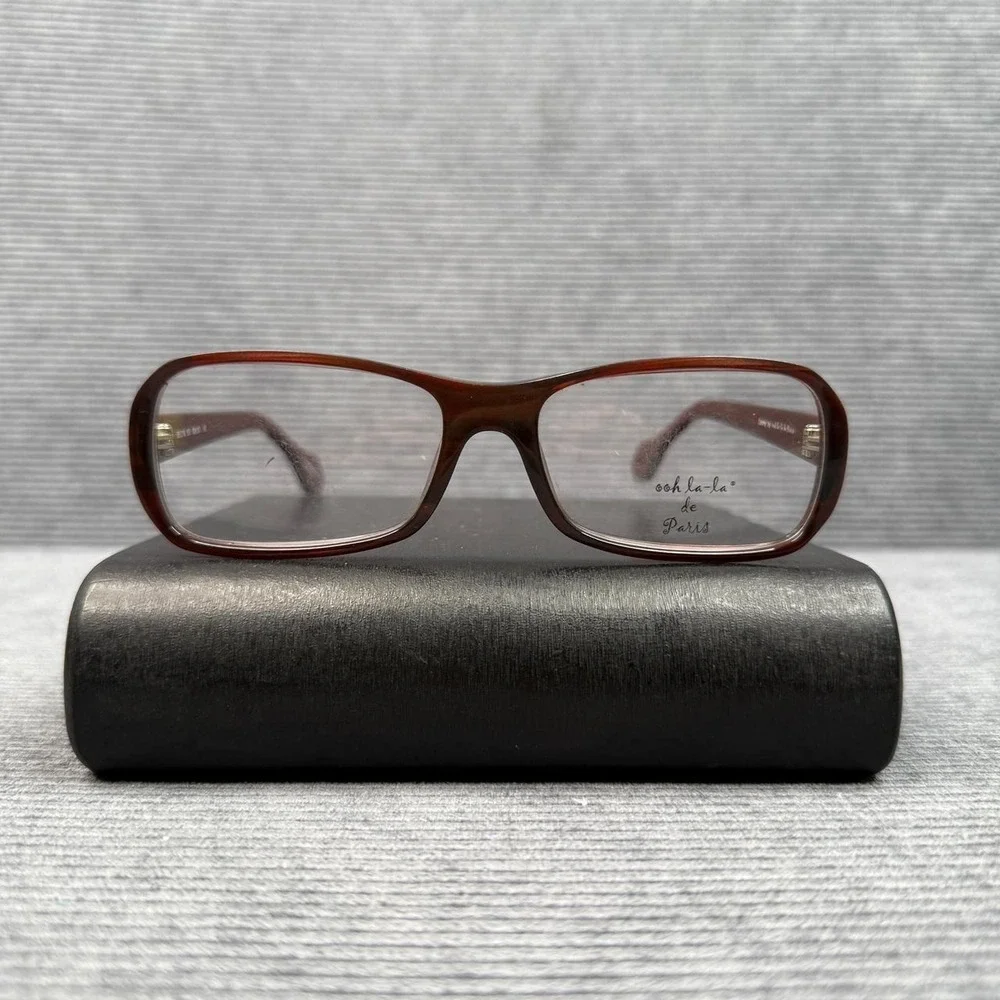 Ooh La La de Paris Danny Brown Marbled Eyeglass Frames 55-16-135 Col.003